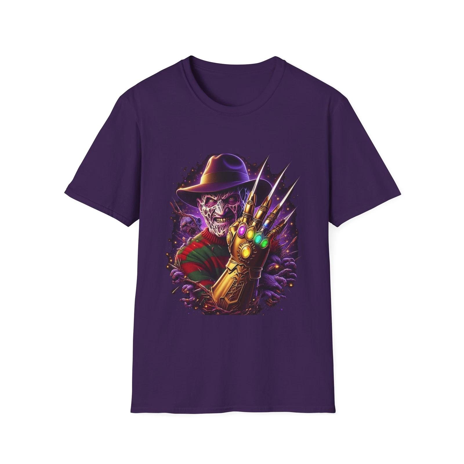 Men s and Women s T-shirts Freddy Krueger & Thanos Mashup T-Shirt - Ultimate Villain Showdown Graphic Tee XXXXL
