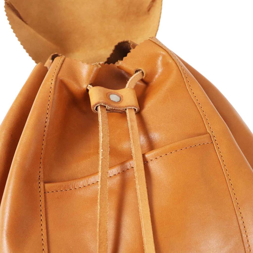 Great JACK GOMME Backpack · Daypack Logo embossed all leather Camel leather Women Used
