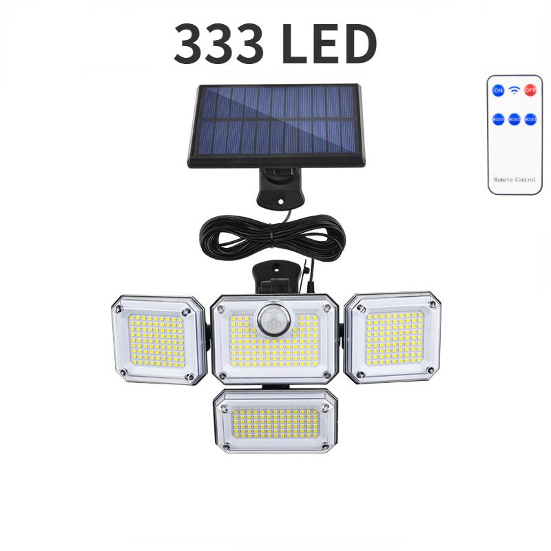 333 LEDS Dış Mekan Güneş Işıkları Hareket Sensörü Güçlü Led Lamba Spot Güneş Işığı Enerji Dış Bahçe Duvar Dekoru Için Su Geçirmez