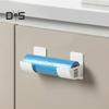 1 Pair Kitchen Storage Rack Organizer Drill-Free Installation Wall-Mounted Multi-Purpose Shelf Plastic Wrap Trash Bags Organizer