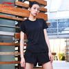 Li-Ning Comfortable Simple Casual Short Sleeve Regular T-Shirt Women Tops Black ATSS958-1