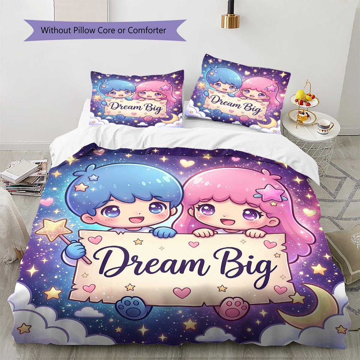 

Little Twin Stars Pattern Bedding,Quilt Set Quilt Cover Pillowcase Home Birthday Gift(1 * duvet cover + 2 * pillowcase, without core) 135x200cm