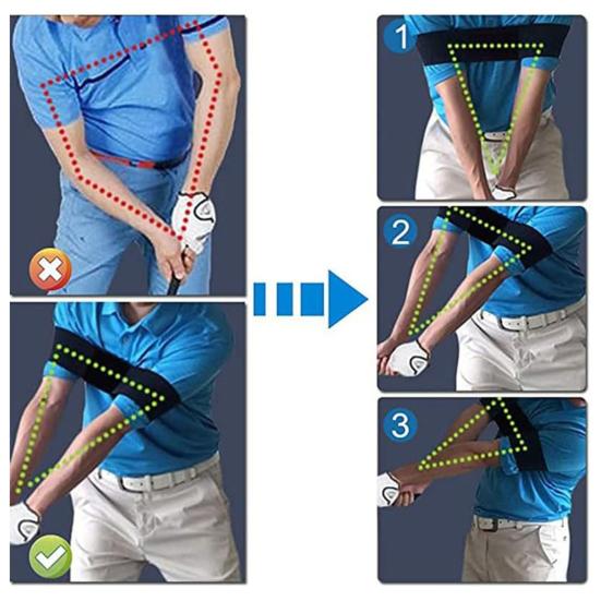 Golf Swing Arm Band Training Aid Elastic Swing Correcting Trainer Band for Golfers Beginners Arm Elbow Posture Training Accessory