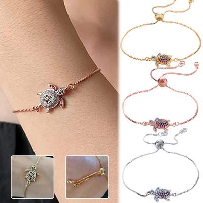 Bransoletka Żółw Kobiety Regulowana Bransoletka z Cyrkoniami Żółw Biżuteria Letnia Plażowa Bransoletka Dla Dziewcząt Surfowanie Brazalete Pulseira Joias