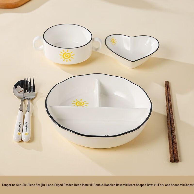 3-Compartment Portion Control Ceramic Meal Plate