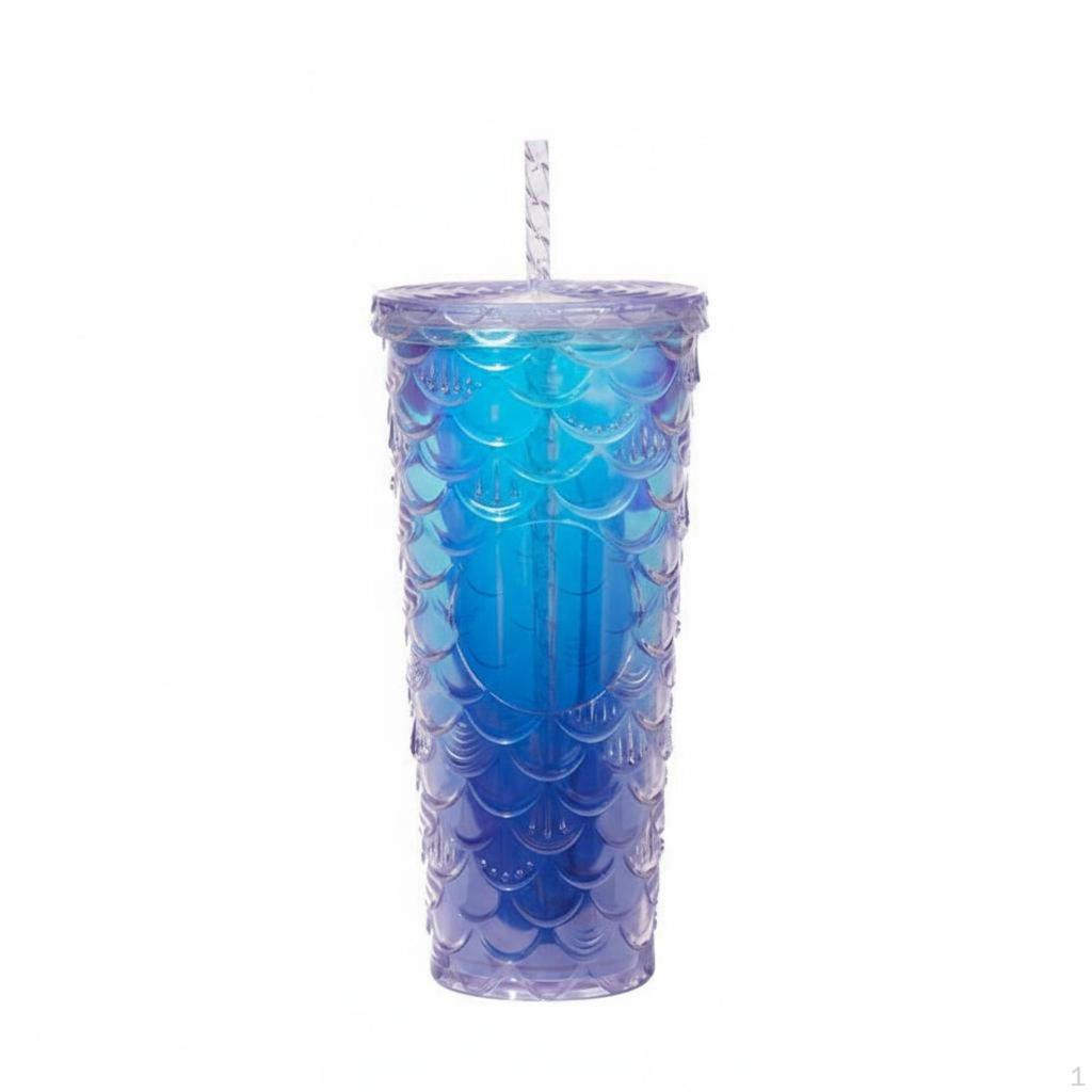 Mermaid Scale Tumbler Stylish Design with Straw Great Gift Idea 710ml Travel Cup for