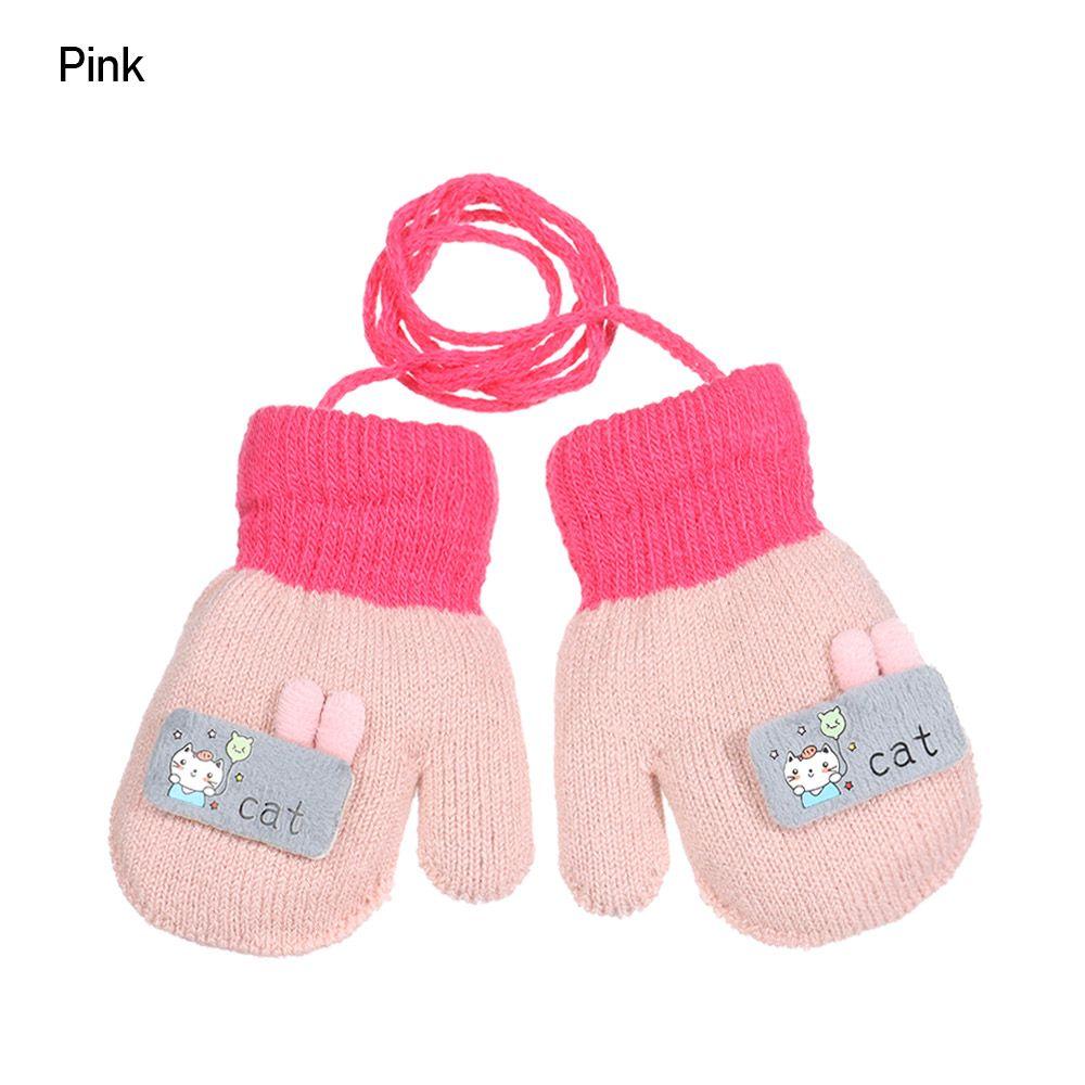 Thicken Mittens for Children Kids Mittens Winter Cute Knitted Gloves Toddler Warm Rope 1-6Years Boy Girl Baby Hand Gloves