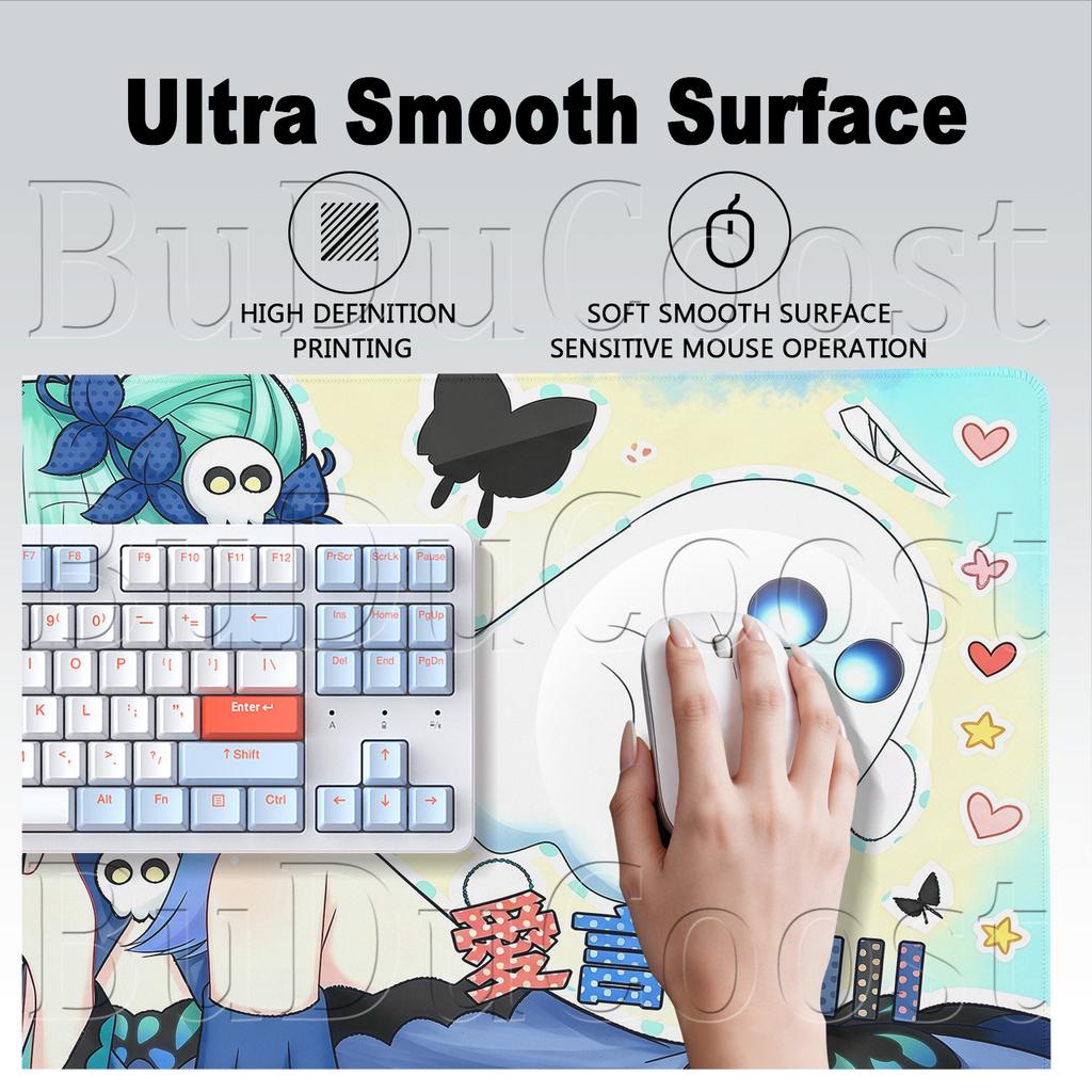 Laptop Gaming Keyboard Desktop Mat Hololive Kawaii Uruha Rushia Anime Mousepad Large Office Cabinet Carpet PC Rubber Accessories