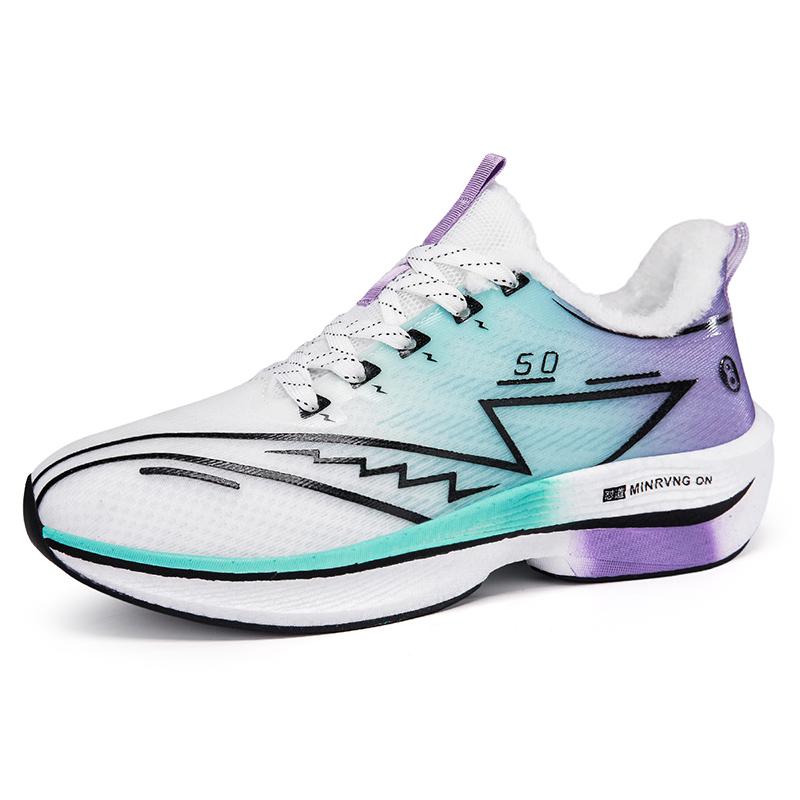 

Женские амортизирующие кроссовки для бега Зимние плюшевые кроссовки Мужские эластичные дышащие спортивные туфли для тренировок, бега, тенниса 45 фиолетовый