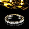 Shein Multi-Row Luxury Zircon Eternity Ring R5579 for Women