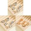Modern Retro Metal Ring Stack For Women Featuring Geometric Lines For Daily Wear