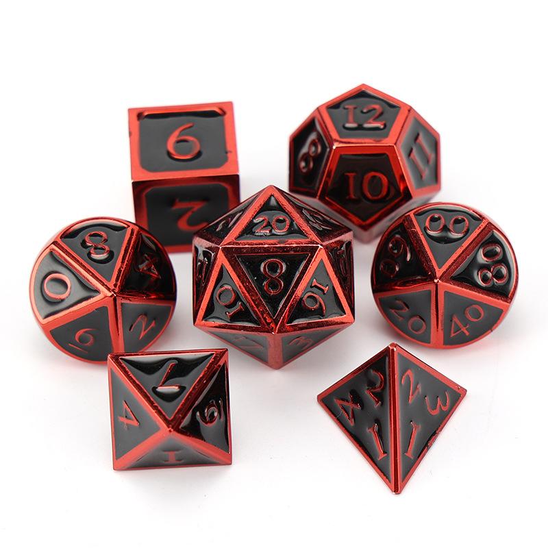 7 Pieces Metal Dices Set DND Polyhedral Solid D&D Dice Set, Used for Role-Playing Games Dungeon and Dragon Dice Games