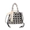Pearl Woven Mini Shoulder Bag For Summer Elegant Women Pvc Jewelry Detailing