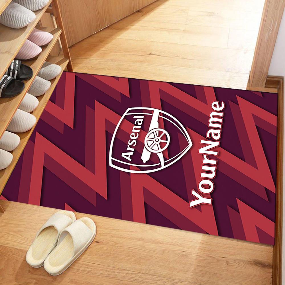 Arsenal Customizable Name Floor Rug Office Rug Suitable for Outdoor Dormitory Living Rooms Bedrooms Antislip Carpet Decorate Offices