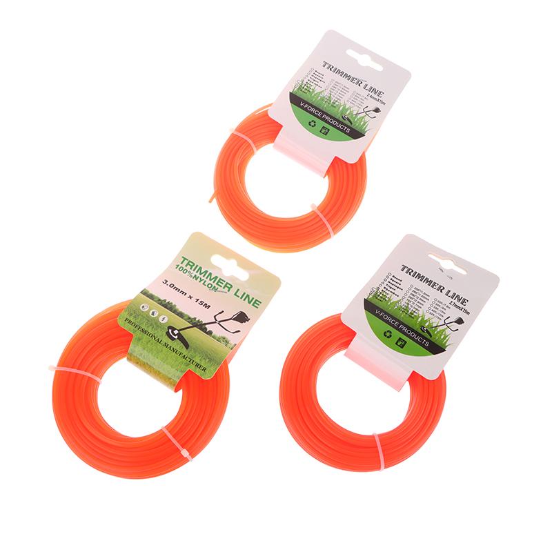1Pc 15M*2.4Mm/2.7Mm/3Mm Mowing Nylon Grass Trimmer Rope Brush Cutter Line