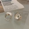 925 Silver Korean Geometric Ball Drawing Earrings Simple Temperament Exquisite Sexy Jewelry Gift Hoop Earrings