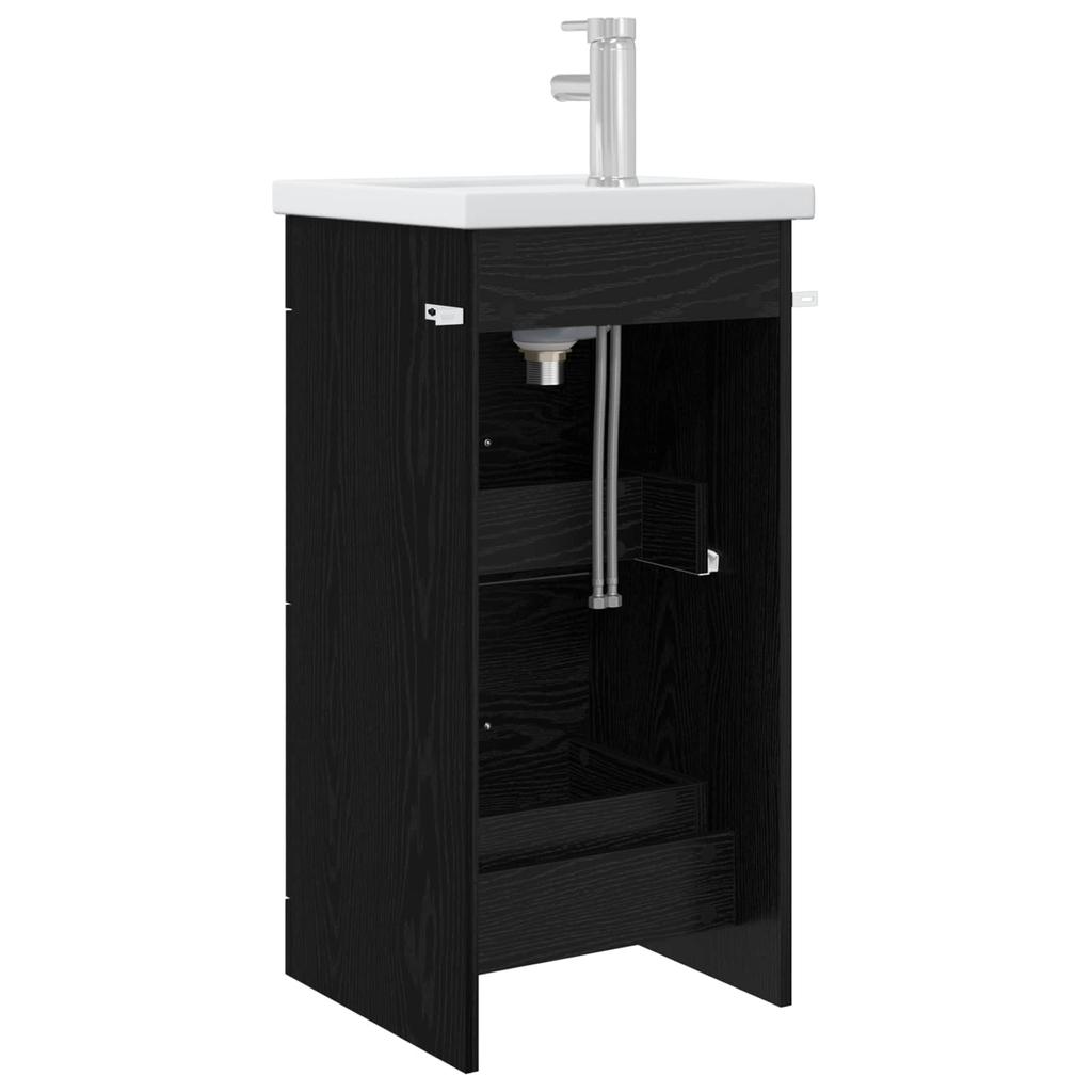 Bathroom Cabinet with Sink Black Oak