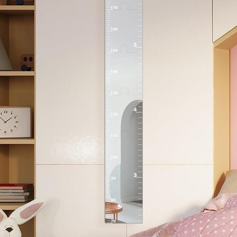 Spiegel-Wachstumstabelle für die Wand Acryl Kinder Messspiegel Höhenmessgerät Kinderzimmer Wanddeko Verkleidungszentrum Lineal Mit