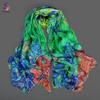 BYSIFA| Pink 100% Natural Silk Scarf Bufanda Women Elegant Chinese Style Peony Design Summer Long Scarves Beach Shawl Accessory