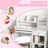 Kids Desk with Ergonomic Chair with Sliding Keyboard Tray Drawer Niches and Open Shelves 90 x 45 x 90 cm White
