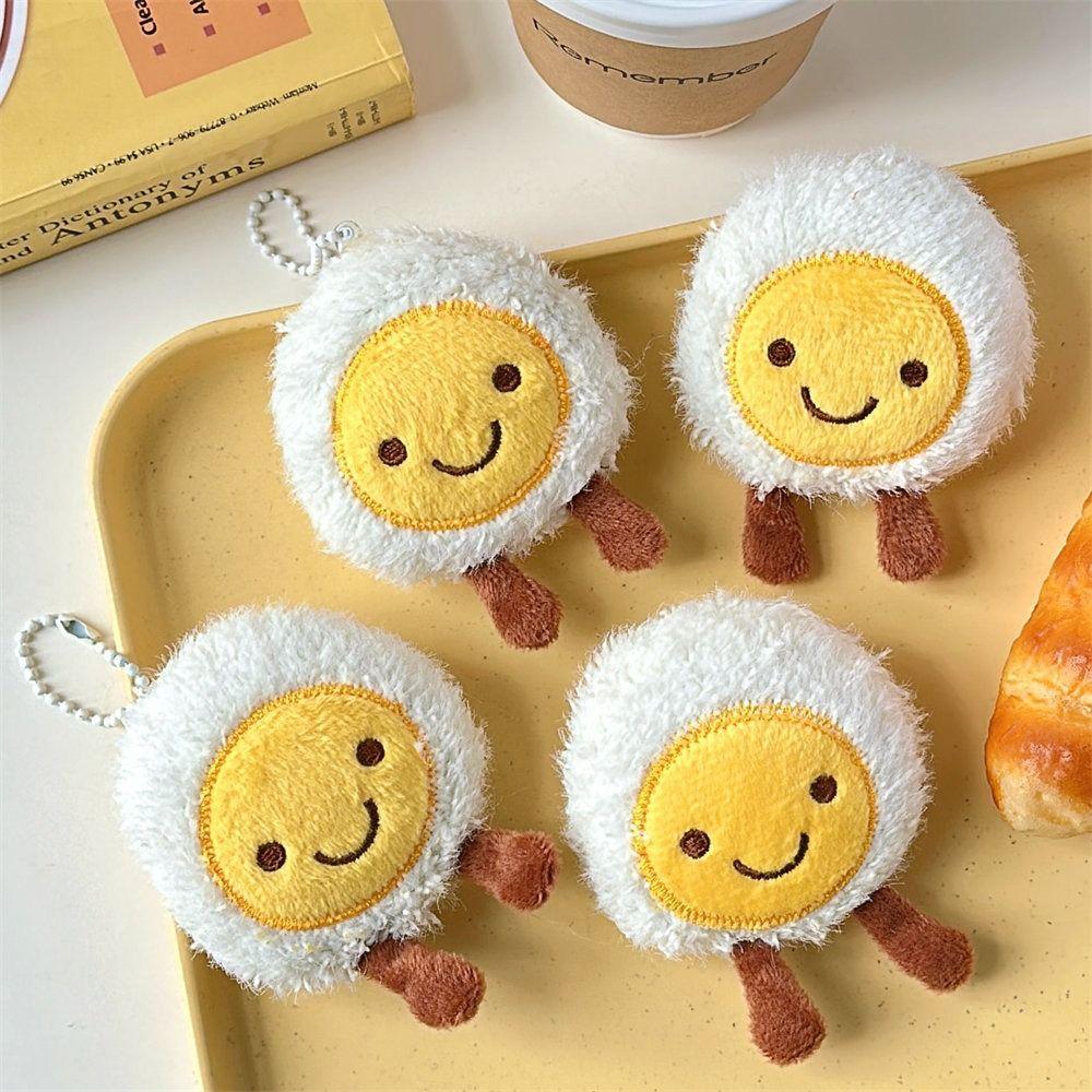 

Creative Poached Egg Pendant Keyring Cute Plush Poached Egg Doll Pendant Student 1 pcs