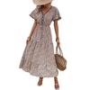New summer women's short-sleeved leopard print medium and long dress