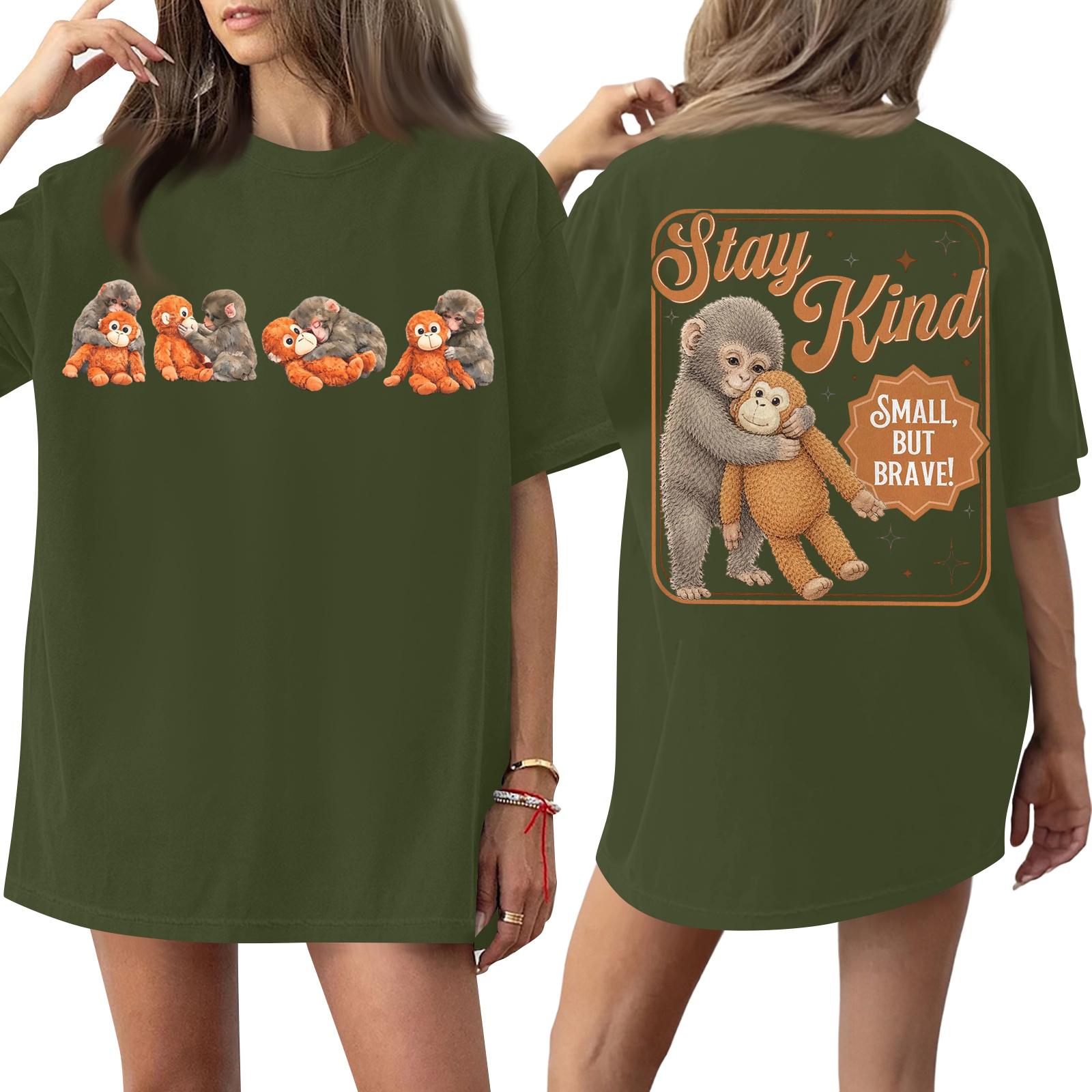 

Женская футболка с круглым вырезом и короткими рукавами с принтом L армия зеленый