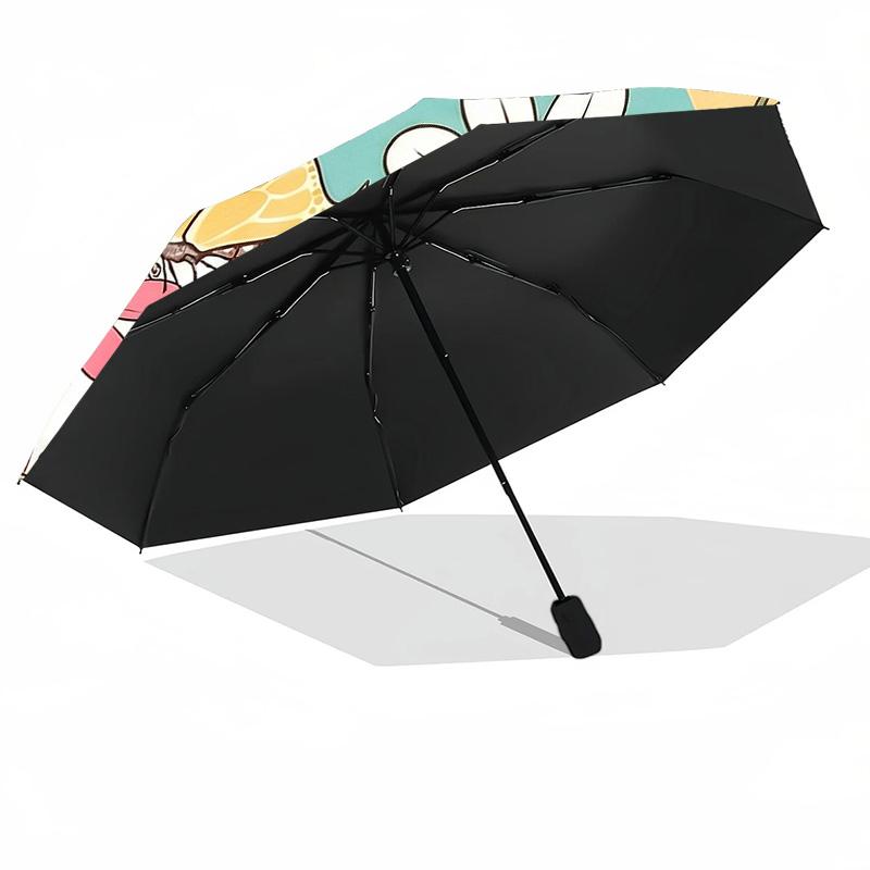 Butterfly Flower Circle (1) Printed Umbrella Windproof Folding Umbrella Portable Sun and Rain Umbrella Suitable for Gifting