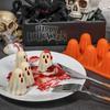 Wiederverwendbare Geister-Wackelpuddingform Orange Leicht zu reinigende Silikon-Schokoladenform Hausgemachte 3D Halloween Geister Backform für Gummibonbons