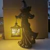 Faceless Witch With Lantern Vintage Resin Cracker Barrel Ghost LED Lantern Halloween Lanterns Witch Statues Halloween Ghost
