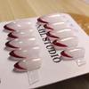 100% Handmade Short Almond Shape Aurora Transparent and Red French Tip Fake Nail Set With Glue & Box Simple Artificial Nails Fake Nails Reusable