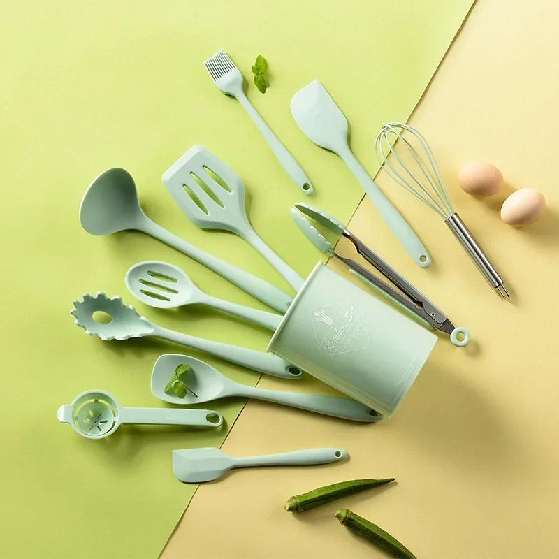 Kitchen Cooking Tools Kitchenware 11pcs/set Soup Spoon, Spatula, Brush, Scraper, Pasta Server, Egg Beater, Silicone Turner