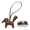 HERMES Rodeo Milo Lambskin Bag Accessory Small Women's Earth Yellow & Wheat & Black & Light Beige H087387CKAD