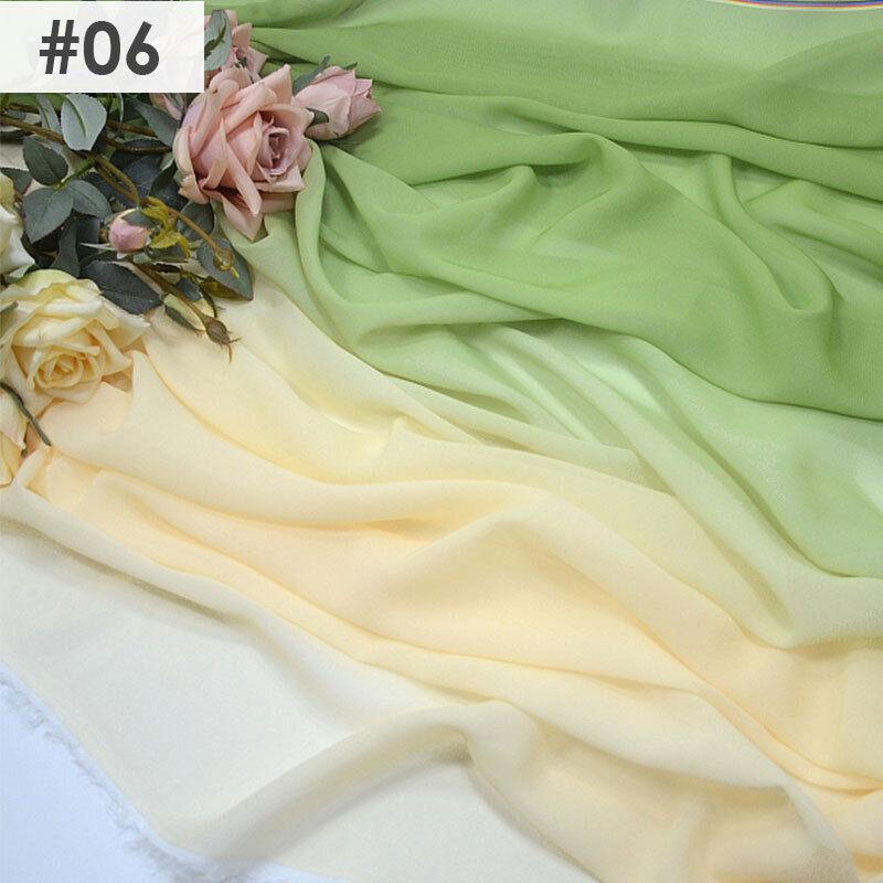 Gradient Color Rainbow Chiffon Fabric Scarf Sewing Craft DIY Ancient Style Hanfu Dress Stage Costume Decor Clothing Supplies