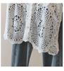 Elegant Plus Size Women's Floral Crochet T-Shirt and Vest Set - Korean Design