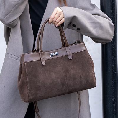 2025 Autumn and Winter New High-end Matte Leather Tote Bag Large Capacity Handbag Kelly Bag Versatile Casual Crossbody Bag