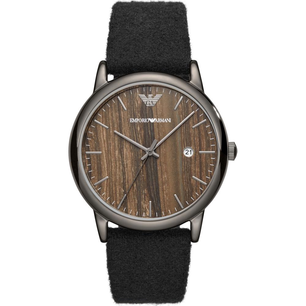 Emporio Armani Luigi Brown Grey Textile Men s Quartz Watch AR11156 коричневый