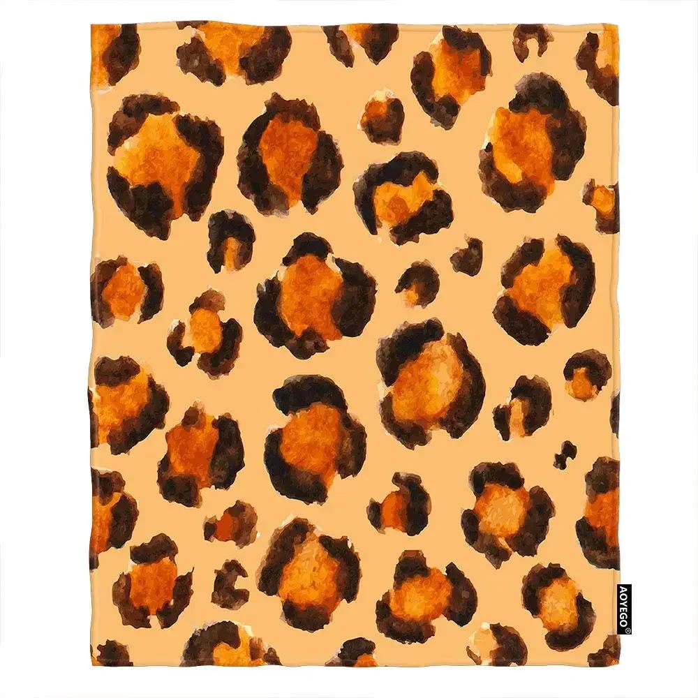 Realistic Tiger Skin Blankets Flannel Textile Decor Animal Print Skin Animal Portable Warm Throw Blankets for Bed Rug Piece King