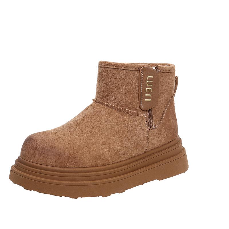 

Женские зимние ботинки на толстой подошве 2024 года: Теплые короткие ботинки на бархатной подкладке 35 верблюд