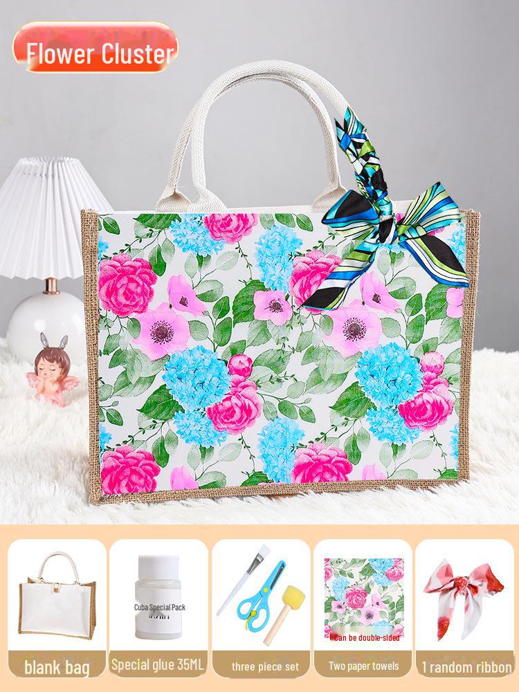 "Handmade Butterfly Canvas Gift Bag for Teacher’s Day and Creative Events"
