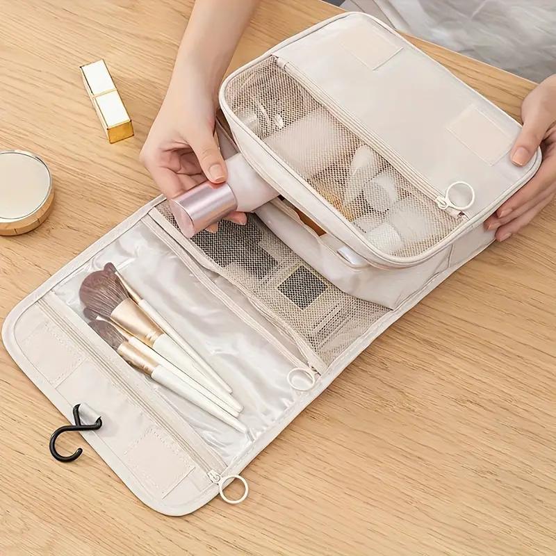 Waterproof Hanging Toiletry Bag for Men, Travel Cosmetic Organizer with Separate Compartment, Portable Shaving Wash Pouch