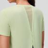 SAUCONY Logo Back Slit Design Round Neck Moisture Wicking Breathable Dopamine Short Sleeve T-Shirt Women T-Shirt Light-Green SC1249033B-GE35