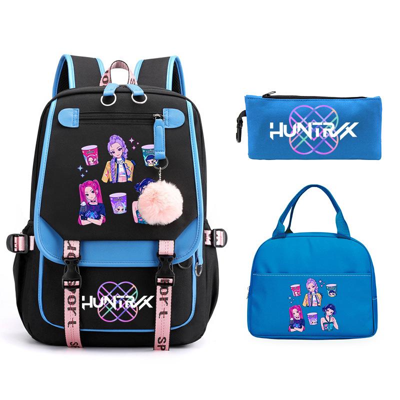 

Охотники на демонов K-Pop Охотники на демонов Студенческий школьный рюкзак Повседневная сумка для ланча Пенал Набор из трех предметов no specification