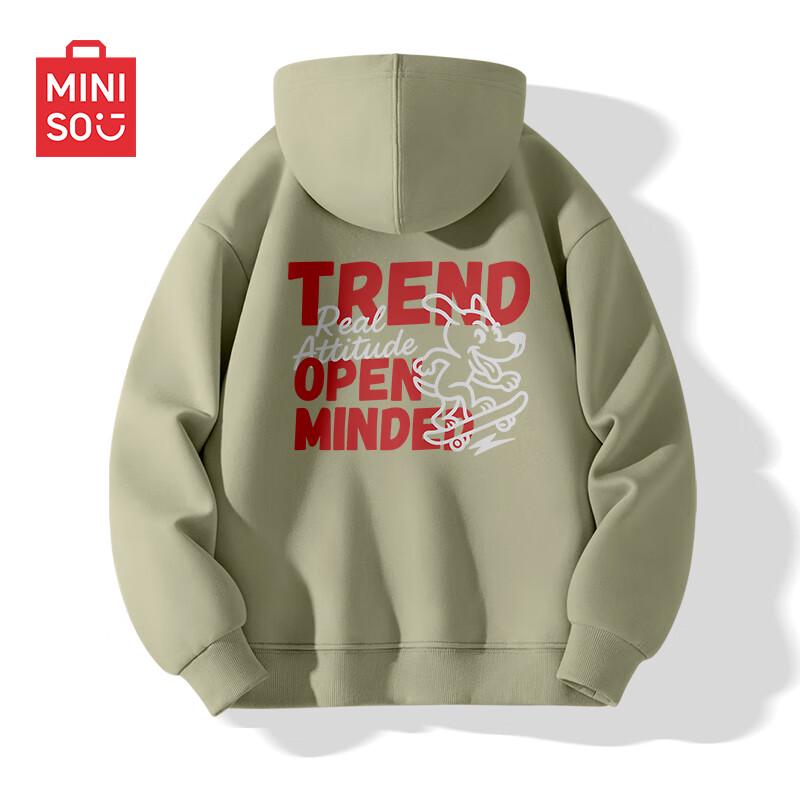 

MINISO Men s Letter Print Hooded Sweatshirt M