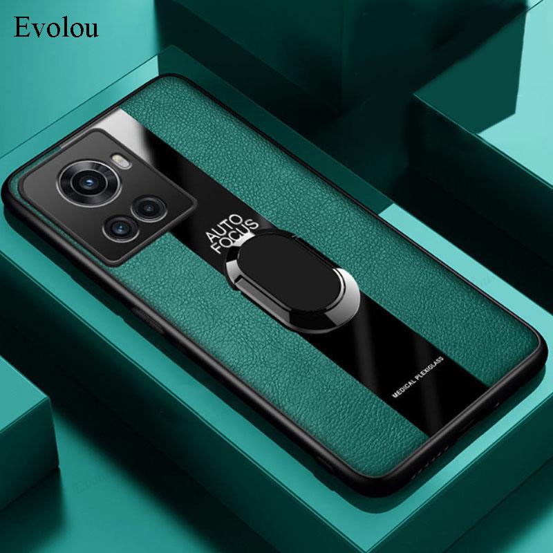 Plexiglass PU leather phone case for oneplus ACE 5G Magnetic Metal Ring Stand Holder shockproof Protection Cover For Oneplus 13R