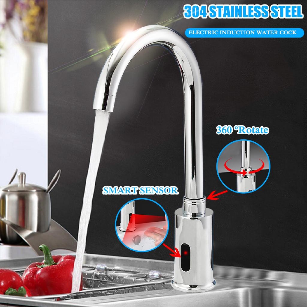 

AC.220V Электронный Автоматический Сенсорный Контроль Кухонный Водопроводный Кран Инфракрасный Современный Смеситель для Раковины в Ванной Комнате Сенсорный Кран Руки Тактильный