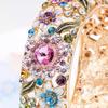 Enamel Chinese Cloisonne Bracelet Rhinestone Women's Hand Bracelet Hollow Out Flower Bangle  Gifts