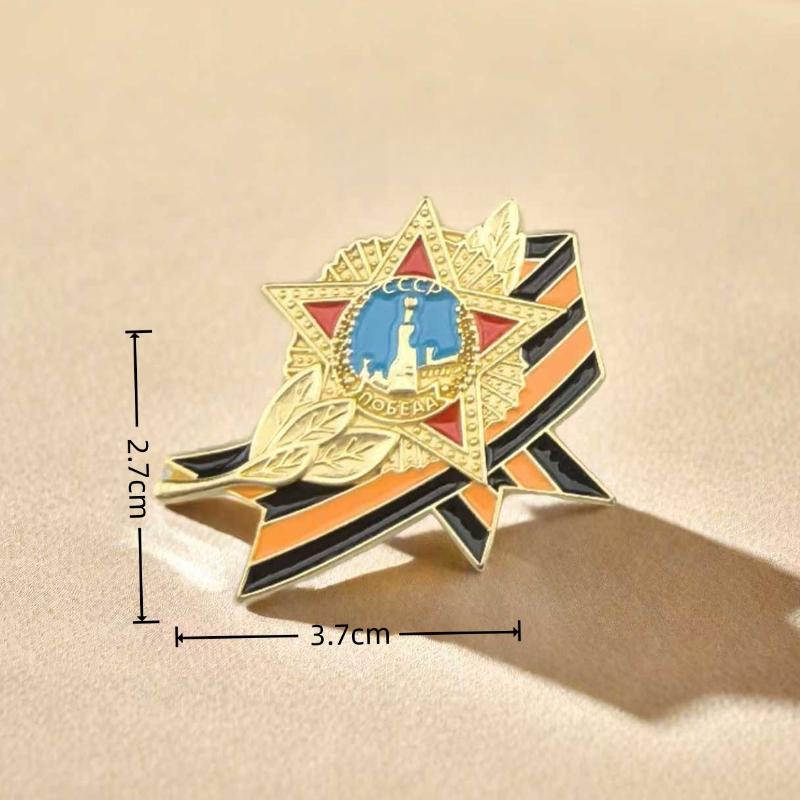 Ribbon Badge With Russian Flag Enamel Lapel Pin Victory Day Order Memorial Brooch Festive Symbol Pin