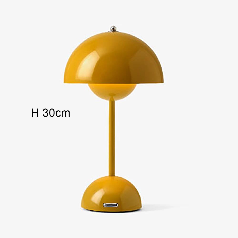 Modern Mushroom Flower Bud Rechargeable LED Table Lamps Desk Night for Bedroom Dining Touch Night Light Simple Hoom Decoration