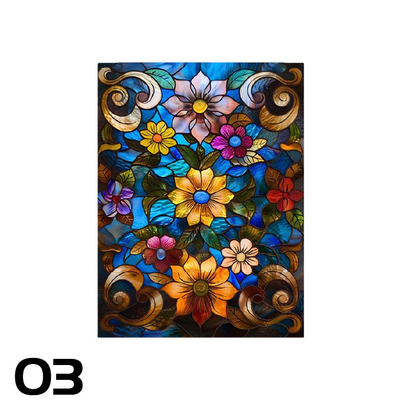 Colorful Stained Glass Film Self-adhesive Frosted Opaque Window Film Toilet Hotel Club Art Decoration Privacy Window Films